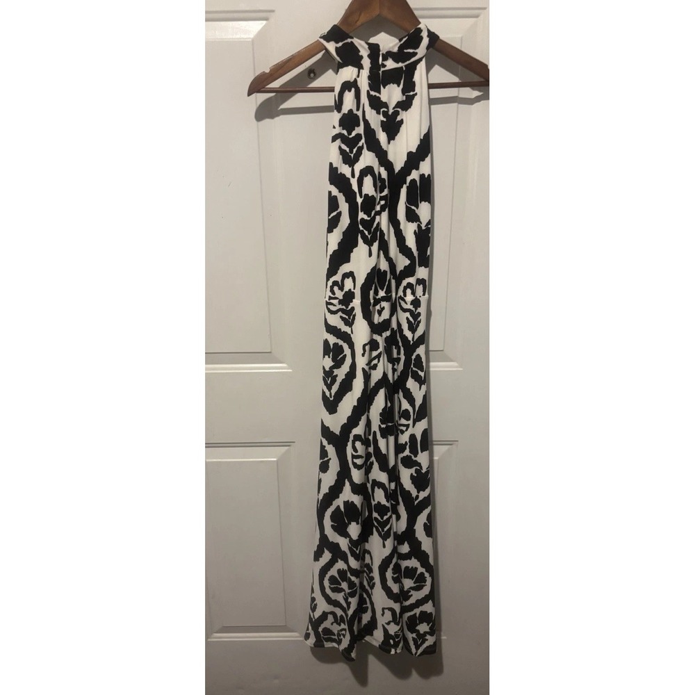 White House Black Market Dress Women's Halter Black And White Size 8 Maxi
